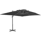vidaXL Zwevende parasol met aluminium paal 400x300 cm antraciet