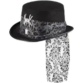 Boland heksenhoed Glitter Spider polyester zwart one-size