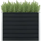 vidaXL Verhoogde plantenbak, antraciet, 100 x 100 x 77 cm, verzink staal