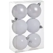 COSY&TRENDY 6x Witte kunststof kerstballen 8 cm - Mat/glans/glitter - Onbreekbare plastic kerstballen - Kerstboomversiering wit