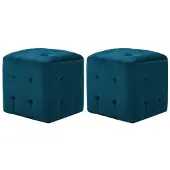 vidaXL Nachtkastjes 2 st 30x30x30 cm fluweel blauw