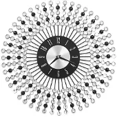vidaXL Wandklok 43 cm metaal zwart
