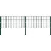 vidaXL Schuttingelement met paal, ijzer, 349 x 80 cm, groen