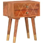 vidaXL Nachtkastje 43x30x58 cm massief mangohout