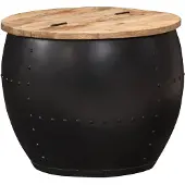 vidaXL Salontafel rond 53x43 cm massief mangohout