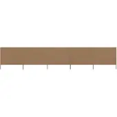 vidaXL Windscherm 5-panelen 600x80 cm stof taupe