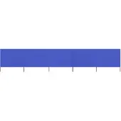 vidaXL Windscherm 5-panelen 600x120 cm stof azuurblauw
