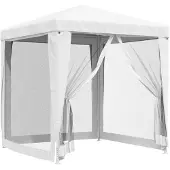 vidaXL Partytent met 4 netwandels, 2 x 2 meter, wit