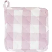 Clayre & Eef Pannenlap 20*20 cm Roze Katoen ruit Vierkant Afgiet