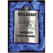 Benza Zakfles - Heupfles met Schroefdop - RVS - Geslaagd - (inhoud 210 ml)