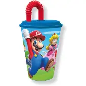 SimbaShop Super Mario Beker met rietje - 430 ml - Polypropyleen