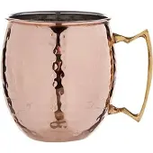 Cosy & Trendy 1x Koperen Moscow Mule beker/glas gehamerd met handvat 450 ml - Cocktailglazen
