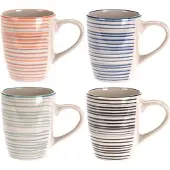 Excellent houseware Set van 4 koffiebekers - 240 ml in verschillende neutrale kleuren