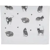 Clayre & Eef Natuurlijke Gastendoekje kat 40*66 cm CTCAK