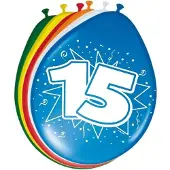 Folat 24x stuks Ballonnen versiering 15 jaar - Ballonnen
