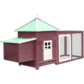 vidaXL Kippenhok met nestkast 190x72x102 massief vurenhout mokkakleur