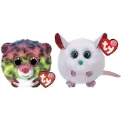TY - Knuffel - Teeny Puffies - Dotty Leopard & Christmas Mouse