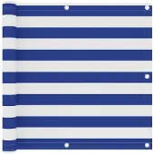 vidaXL Balkonscherm 90x400 cm oxford stof wit en blauw