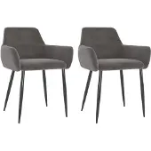 vidaXL Eetkamerstoelen 2 st fluweel donkergrijs
