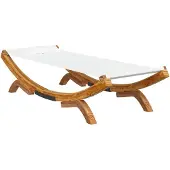 vidaXL Loungebed 100x188,5x44 cm massief gebogen hout crèmekleurig