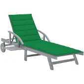 vidaXL Ligbed met kussen massief acaciahout