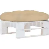 vidaXL Tuinhocker pallet geïmpregneerd grenenhout wit