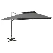 vidaXL Zweefparasol met dubbel dak 300x300 cm antracietkleurig