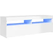 vidaXL Tv-meubel met LED-verlichting 120x35x40 cm hoogglans wit