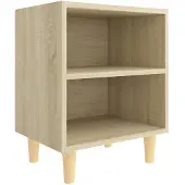 vidaXL Nachtkastje met houten poten 40x30x50 cm sonoma eikenkleurig