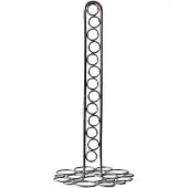 COSY&TRENDY Metalen keukenrolhouder rond met cirkelmotief zilver D16 x H36 cm - Keukenrolhouders