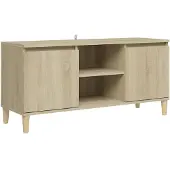 vidaXL Tv-meubel met houten poten 103,5x35x50 cm sonoma eikenkleurig