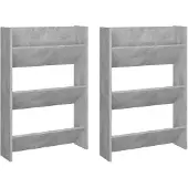 vidaXL Wandschoenenkasten 2 st 60x18x90 cm spaanplaat betongrijs