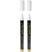 Securit 2x stuks witte krijtstiften ronde punt 1-2 mm - Krijtstiften