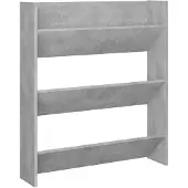 vidaXL Wandschoenenkast 80x18x90 cm spaanplaat betongrijs