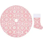 vidaXL Kerstboomrok luxe met sok 90 cm stof roze