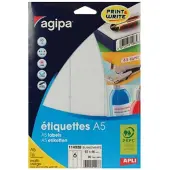 Agipa witte etiketten Print & Write ft 97 x 46 mm (b x h), 96 stuks, 6 per blad - 4 stuks
