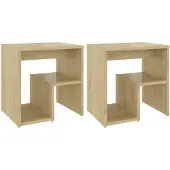vidaXL Nachtkastjes 2 st 40x30x40 cm bewerkt hout sonoma eikenkleurig