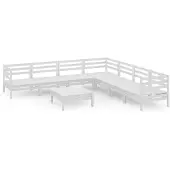 vidaXL 8-delige loungeset voor de tuin, massief grenenhout, wit