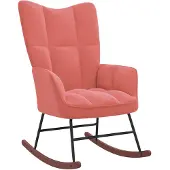 vidaXL Schommelstoel fluweel roze