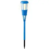 Lumineo Solar tuinfakkel/tuinlamp blauw op zonne-energie 61 cm - Fakkels