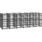 vidaXL Hondenkennel 11,06 m² staal
