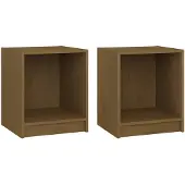vidaXL Nachtkastjes 2st 35,5x33,5x41,5 cm massief grenenhout