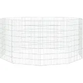 vidaXL Dierenverblijf 10 panelen 54x80 cm gegalvaniseerd ijzer