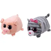 TY - Knuffel - Teeny Ty's - Curly Pig & Cassie Mouse