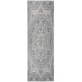 vidaXL Buitenkleed met patroon platgeweven 80x250 cm blauw