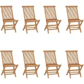 vidaXL Tuinstoelen 8 st inklapbaar massief teakhout