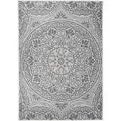 vidaXL Buitenkleed, plat geweven, 140x200 cm, blauw patroon