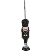 Clayre & Eef Kersthanger Notenkraker 13 cm Zwart Kunststof Kerstbal Zwart Kerstbal
