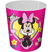 Kids Euroswan Minnie Mouse prullenbak/papiermand - kunststof - 21,5 x 21 cm - Prullenmanden