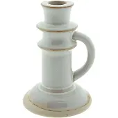 Clayre & Eef Kandelaar 14 cm Beige Porselein Kaarsenstandaard Beige Kaarsenstandaard